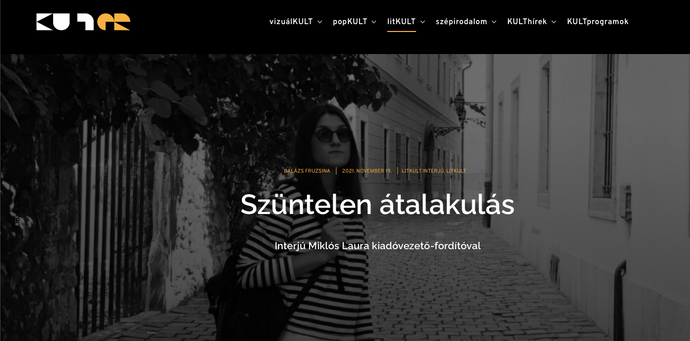 "Szüntelen átalakulás" - interjú a kulter.hu-n